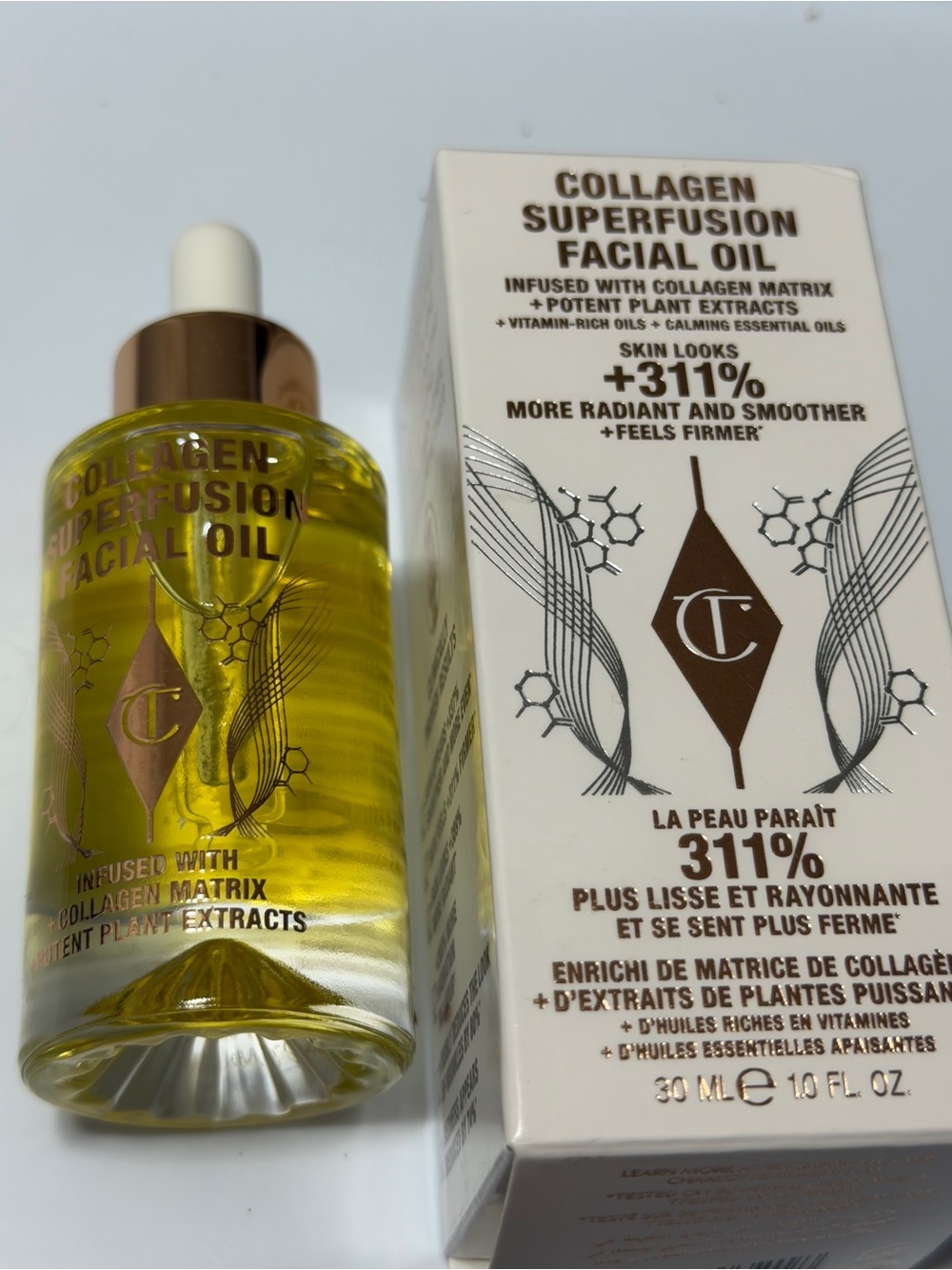 Charlotte Tilbury Yellow Facial Oil with Rose Gold Dropper